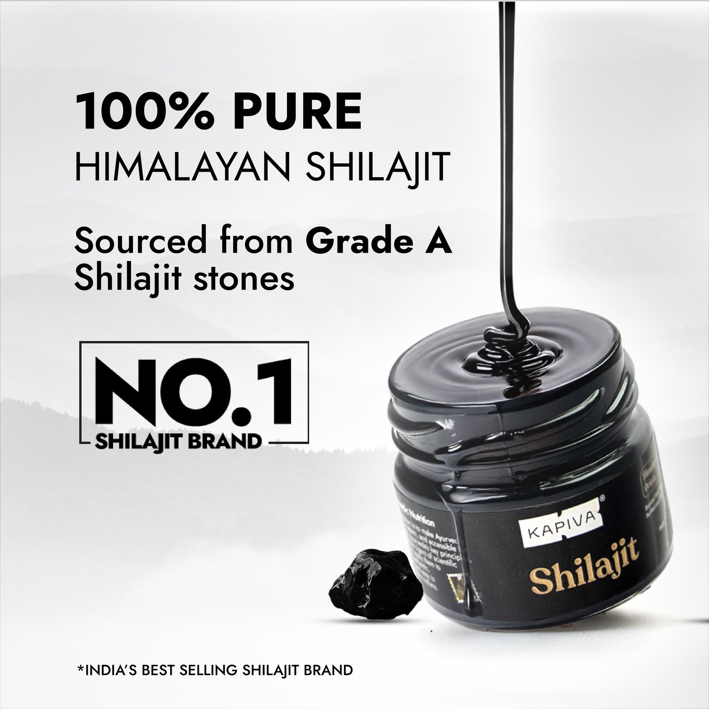 100% Pure Himalayan Kapiva Shilajit Resin - 20gm