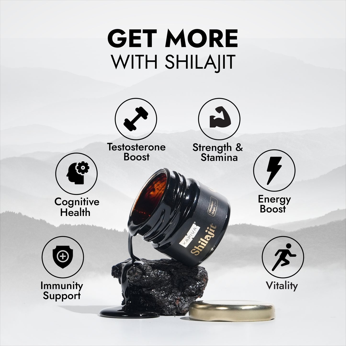 100% Pure Himalayan Kapiva Shilajit Resin