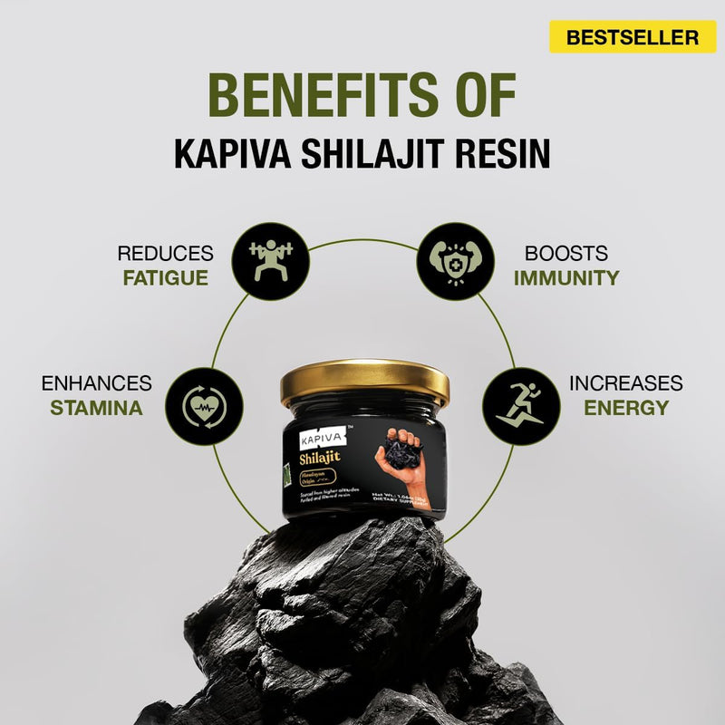 100% Pure Himalayan Kapiva Shilajit Resin - 20gm
