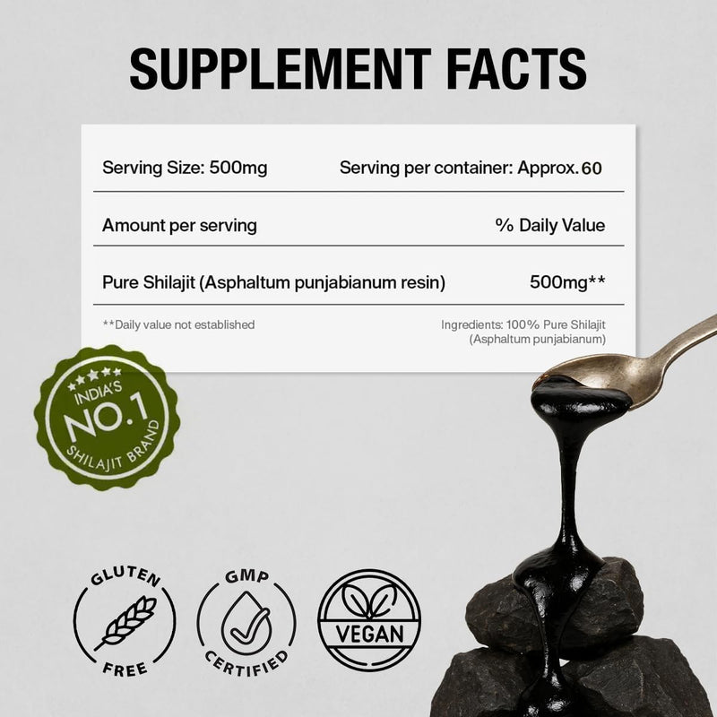 100% Pure Himalayan Kapiva Shilajit Resin - 20gm