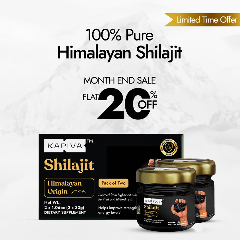 Kapiva 100% Pure Himalayan Shilajit Resin - 30 gm Pack of 2